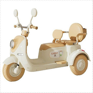 Xe máy vespa điện đôi cho bé, xe máy điện HD-318 có nhạc có đèn