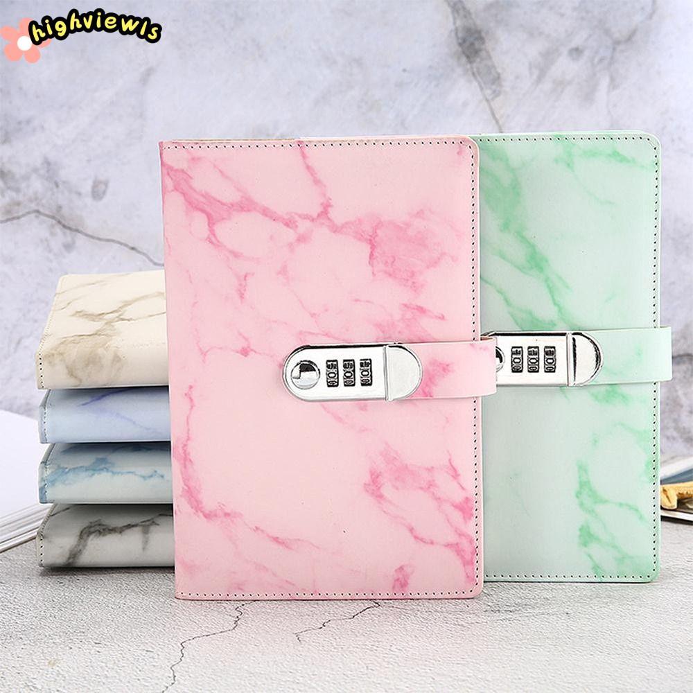 HIGHVIEWLS A5 Mật Khẩu Sách Có Khóa Notepad Planner Sổ Tay Học Sinh Notepad Dày