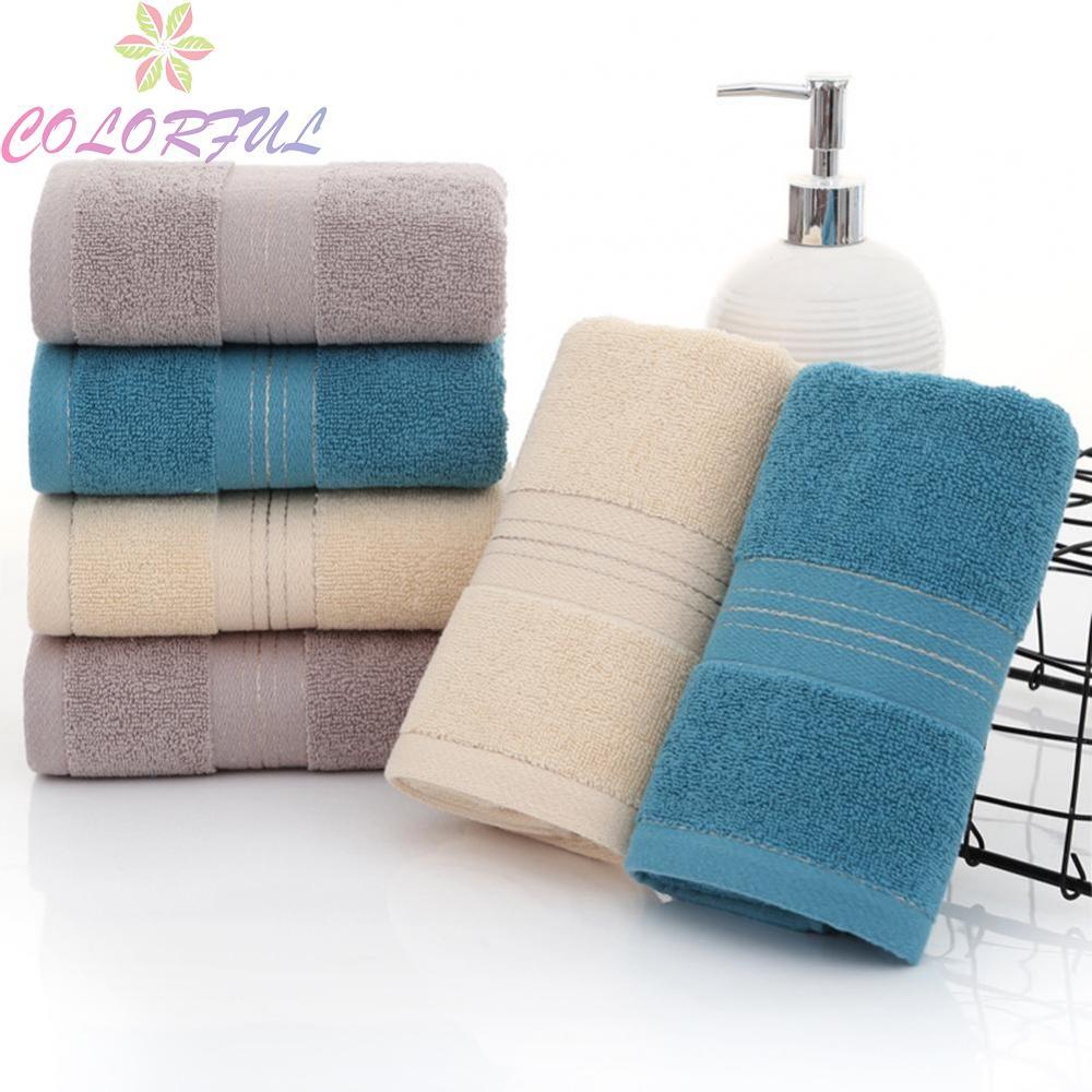 Absorbent Thick Cotton Towels Solid Color Bath Towels for Gym and Home