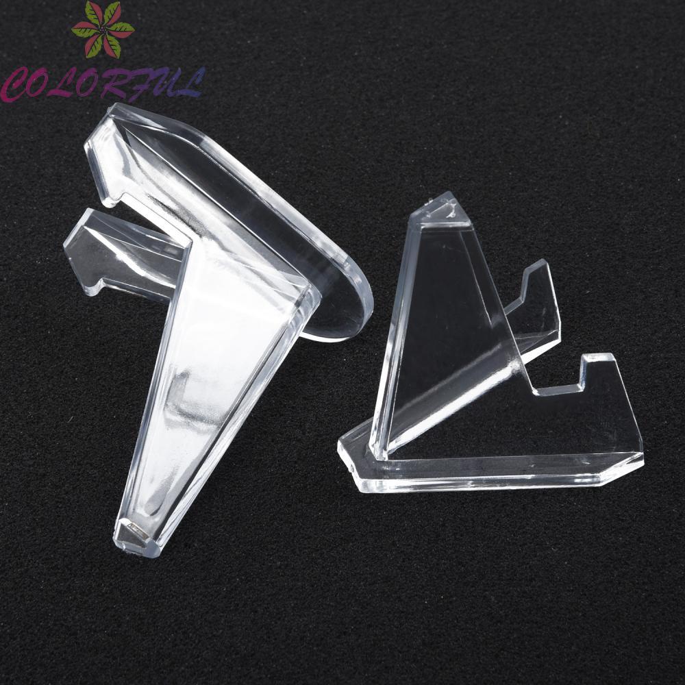 Durable Small Square Easel 30-80mm Transparent Cards Tablets Coin Stand Holder