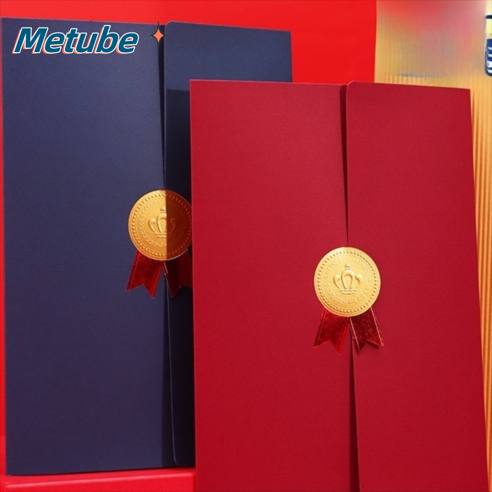 METUBE Diploma Cover, Gilding Process Giấy Envelope Giải thưởng Giấy chứng nhận, Thư mục tài liệu tr