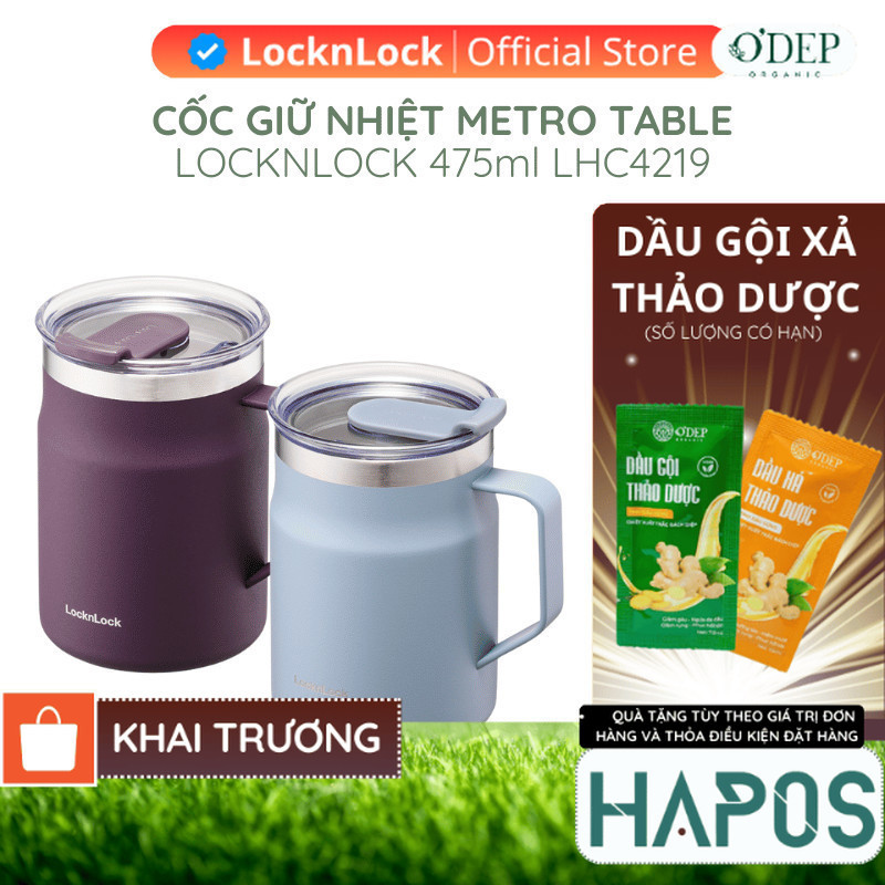Cốc giữ nhiệt 475ml LocknLock Chính hãng Metro Table Mug LHC4219SBLU - HAPOS HOF