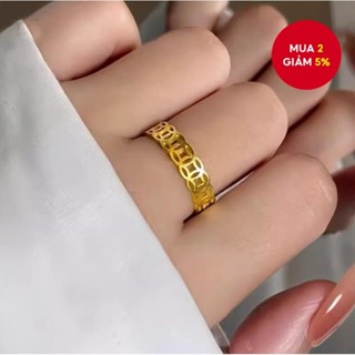 1 Chiếc Nhẫn Đồng Xu Rỗng Thời Trang Độc Đáo Tối Giản Dành Cho Phụ Nữ