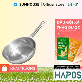  Chảo inox 304 đa lớp Sunhouse IN20M6 - IN24M6 - IN26M6 20-24-26cm dùng với mọi loại bếp - HAPOS HEL 