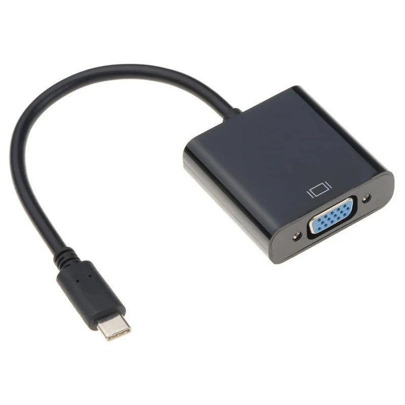 USBC Sang VGA Adapter USB 3.1 Loại C Sang VGA Adapter 1080P FHD Cho Macbook 12 Inch Chromebook Pixel