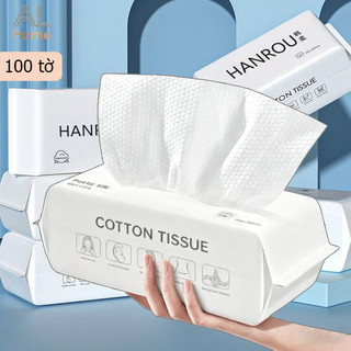  100 tờ khăn mặt dùng 1 lần Khăn lau mặt khô đa năng Khăn mềm dày,khăn ướt tẩy trang,khăn lau khô dùng một lần 