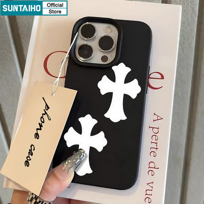 Ốp Điện Thoại Suntaiho Cool Cross Pattern Silicone Mềm Cao Cấp Chống Sốc Cho iPhone 11 12 13 14 15 16 Pro Max IP 7 8 Plus Iphon X XS XR Xs max
