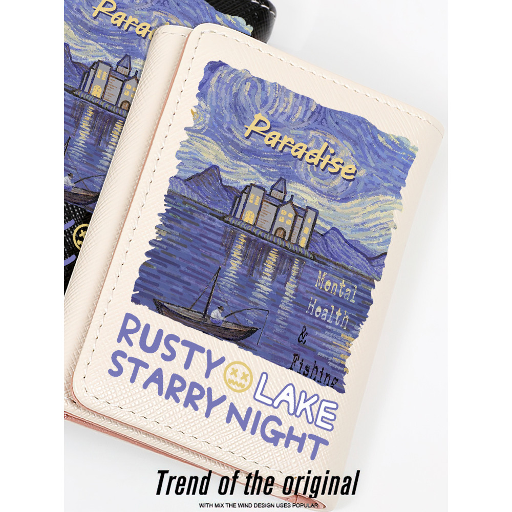 Rusty Lake Hotel Paradise Island Hàng hóa Đồng thương hiệu Van Gogh Bầu trời đầy sao ins Ví phong cá