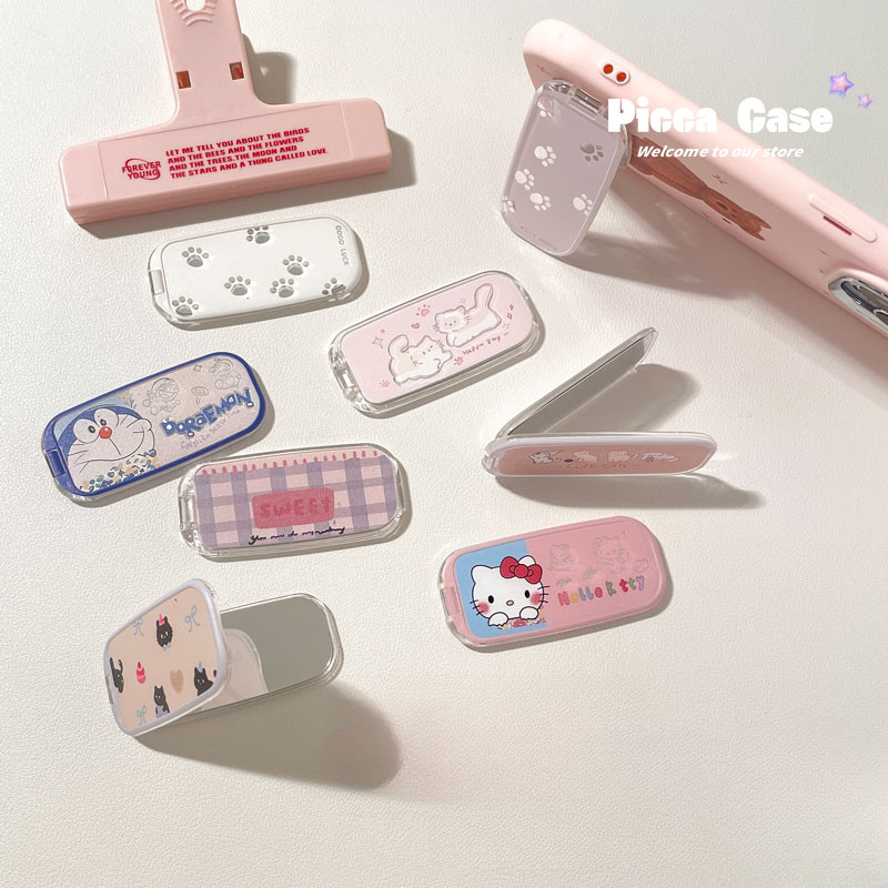 Hoạt Hình Hello Kitty Mèo Trang Điểm Gương Có Thể Gập Lại Gương Lười Nhỏ Gọn Xem Máy Tính Để Bàn Hỗ 