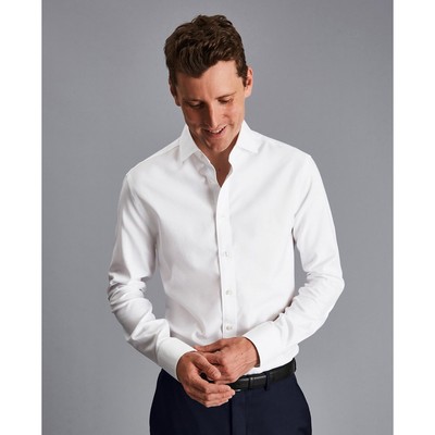 CHARLES TYRWHITT - Áo sơ mi nam tay dài Extreme Cutaway Collar_FON0668-WHT
