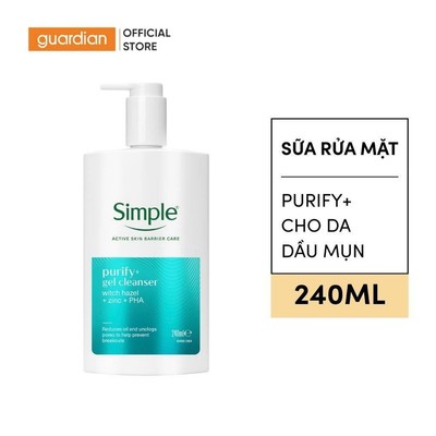 Gel Rửa Mặt Sạch Thoáng Simple Purify+ 240ml | Guardian Việt Nam