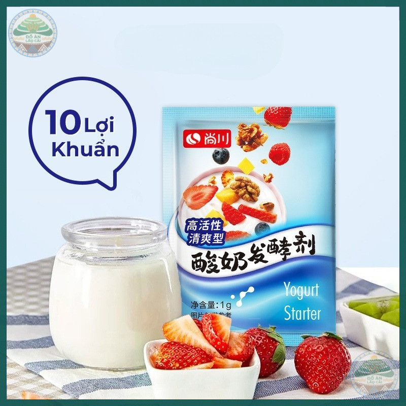 [MẪU MỚI] Men sữa chua Shangchuan 10 LỢI KHUẨN từ nấm Kefir/ Lactobacillus...gói 1g