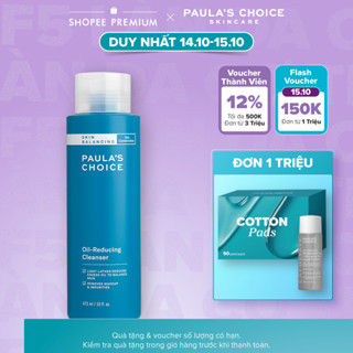 Sữa rửa mặt làm sạch lỗ chân lông và giảm dầu thừa Paula's Choice Skin Balancing Oil-Reducing Cleanser 473ml - 1151