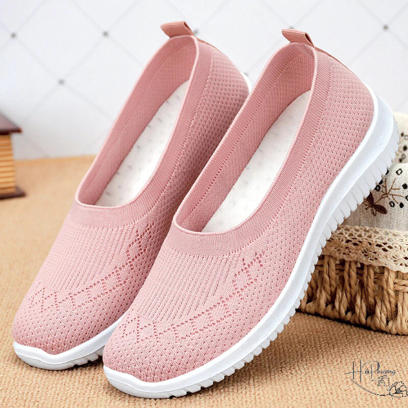 Giày Nữ Giày Thể Thao Thời Trang Vải Dệt Thoáng Khí Đế Mềm Giày Lười BQ-1 - Hà Phương Shop