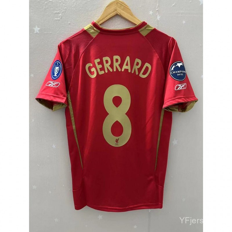 05-06 Reds Anfield Home Retro Áo Bóng Đá GERARD ALONSO TORRES Áo Sơ Mi Tay Ngắn