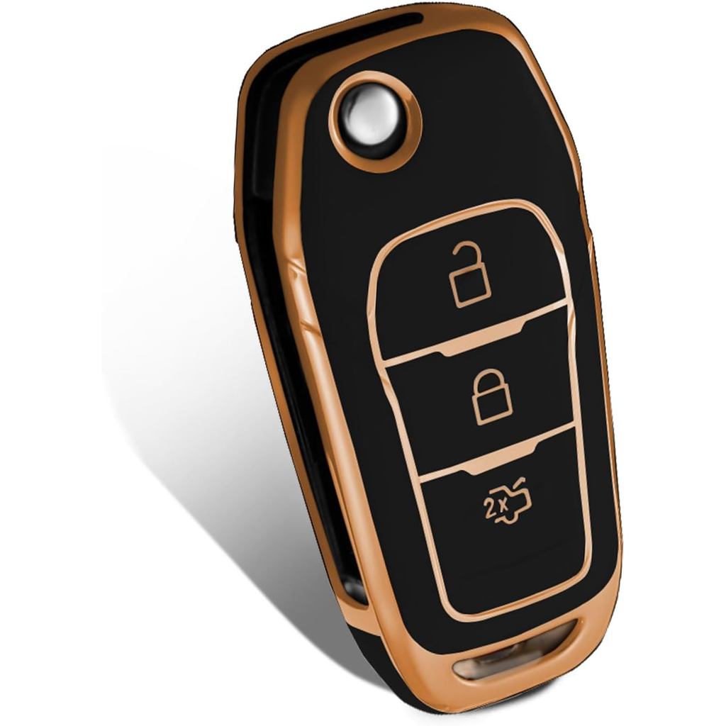 Dành cho Ford 3 Nút Key Fob Cover, TPU art Key Fob Case Tương thích với Ford Explorer Ranger F150 F2
