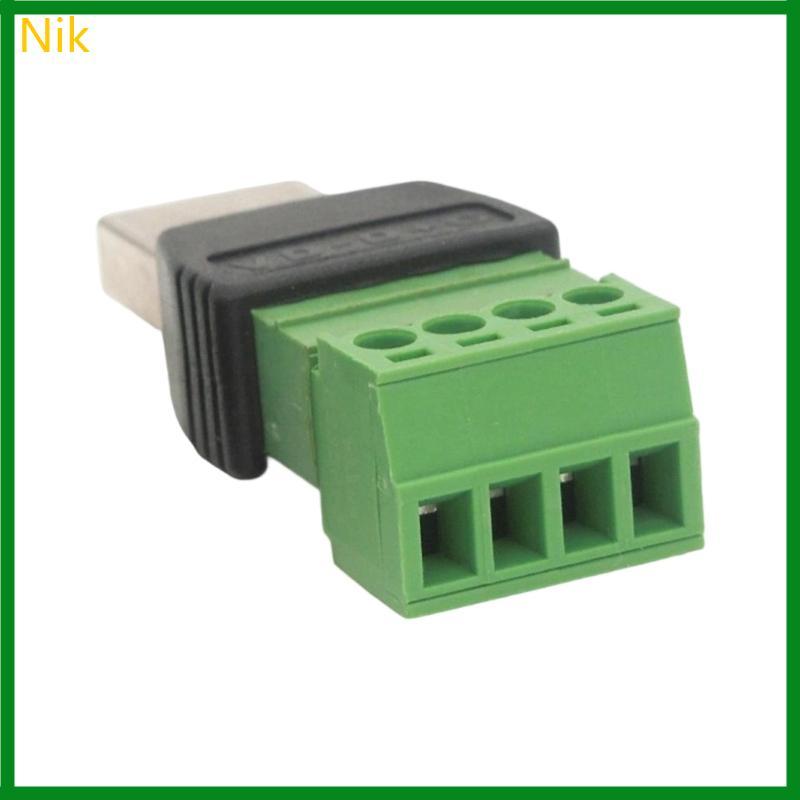 Nik Solderless USB 2 0 A Male to Terminals Block Adapter có kết nối vít