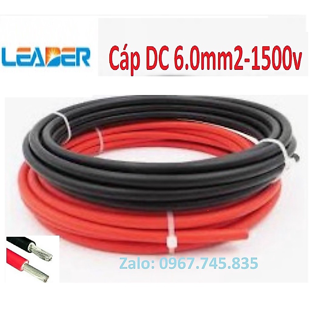 Dây cáp điện leader DC 6.0 mm2-1500V - PN TECH DC 6.0 mm2-1500V Chuyên dụng cho điện mặt trời