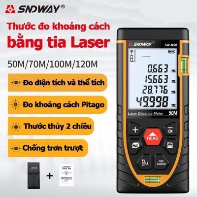Thước đo khoảng cách bằng tia laser SNDWAY SW-M40/M50/M60/M70/M80/M100/M120 2 LOẠI PIN AAA HOẶC PIN 