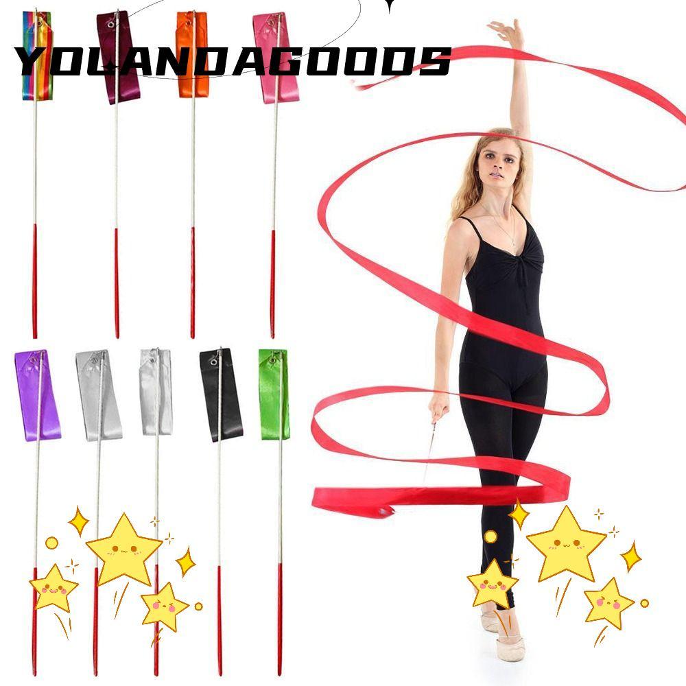 YOLA Dance Ribbon 4 mét Streamer Twirling Rod Đồ chơi trẻ em Nhảy múa