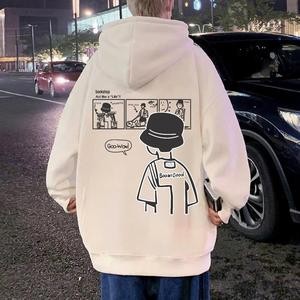 Áo khoác dây kéo phom rộng Táo Unisex hình in BOONI hoodie zip thời trang nam nữa nỉ bông size 45kg-