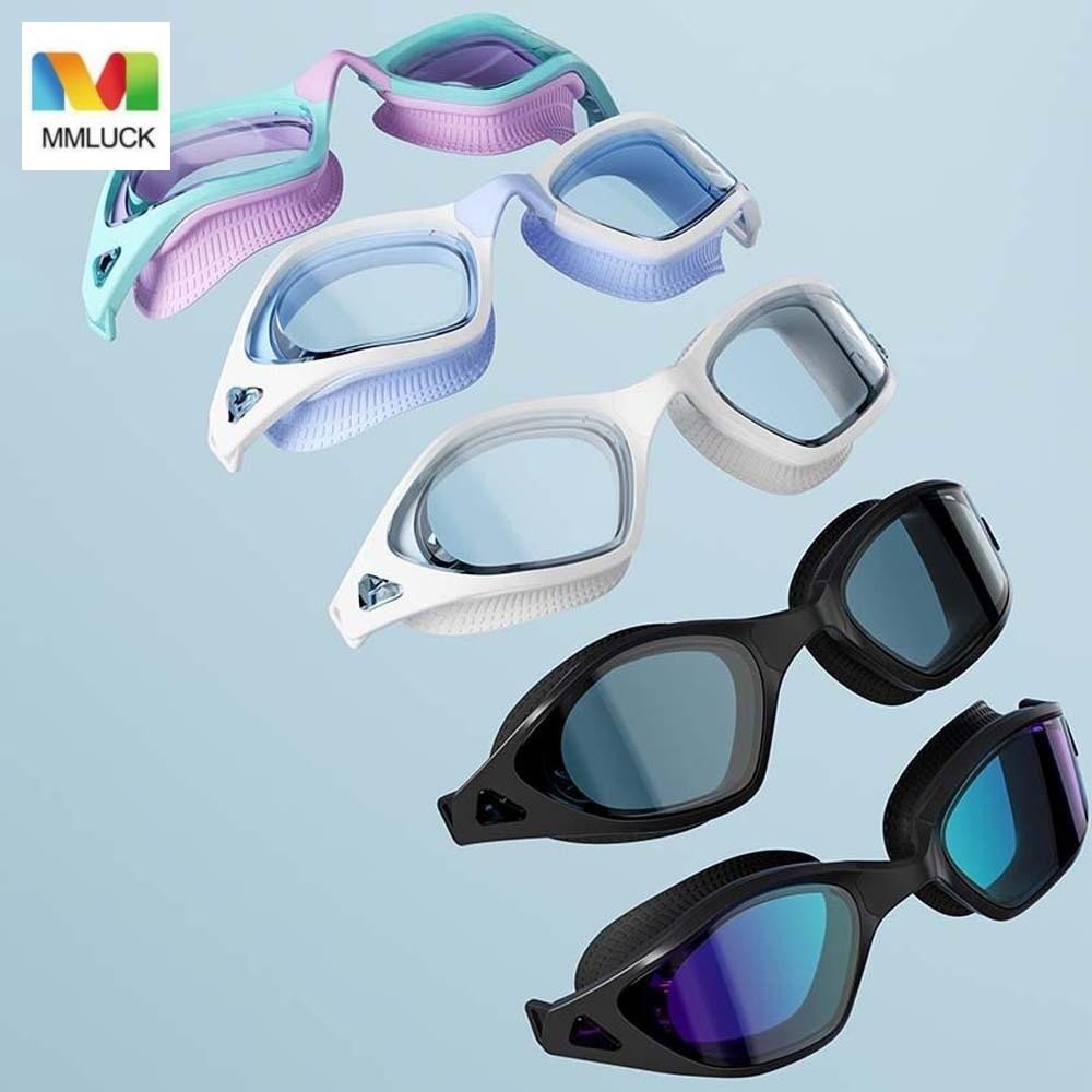 MMLUCK Kính bơi MMLUCK dành cho nữ, chống nước với nút tai và lens PC chống sương mù