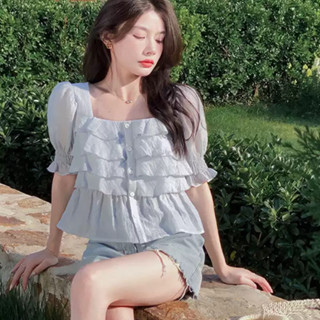  Áo Sơ Mi Kiểu Tay Phồng Bigsize CÔ NHỎ Nữ Cách Điệu Chất Vải Xoa Mềm Mịn Tôn Dáng SM36 