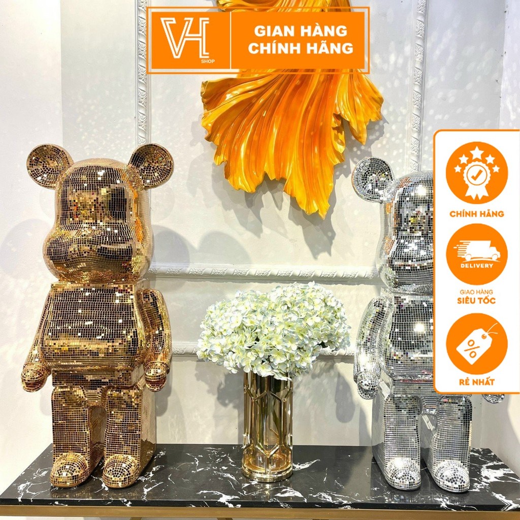 GẤU BEARBRICK Size 80cm, Ống Heo Tiết Kiệm Tượng Gấu Mô Hình Bearbrick Decor Nhà Cửa, Quà Tặng Cao C
