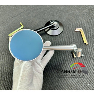  Kính Gương Tròn Rizoma Full Nhôm CNC Cho Xe Vespa Honda Yamaha Hàng Cao Cấp   LẺ KÍNH GẮN BÊN TRÁI   