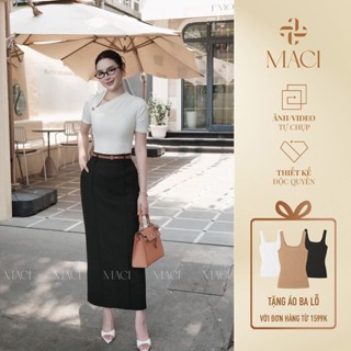 Chân Váy Gân Giữa MACI by MKC MCVCVTR0078 Thời Trang Nữ Thiết Kế Độc Quyền