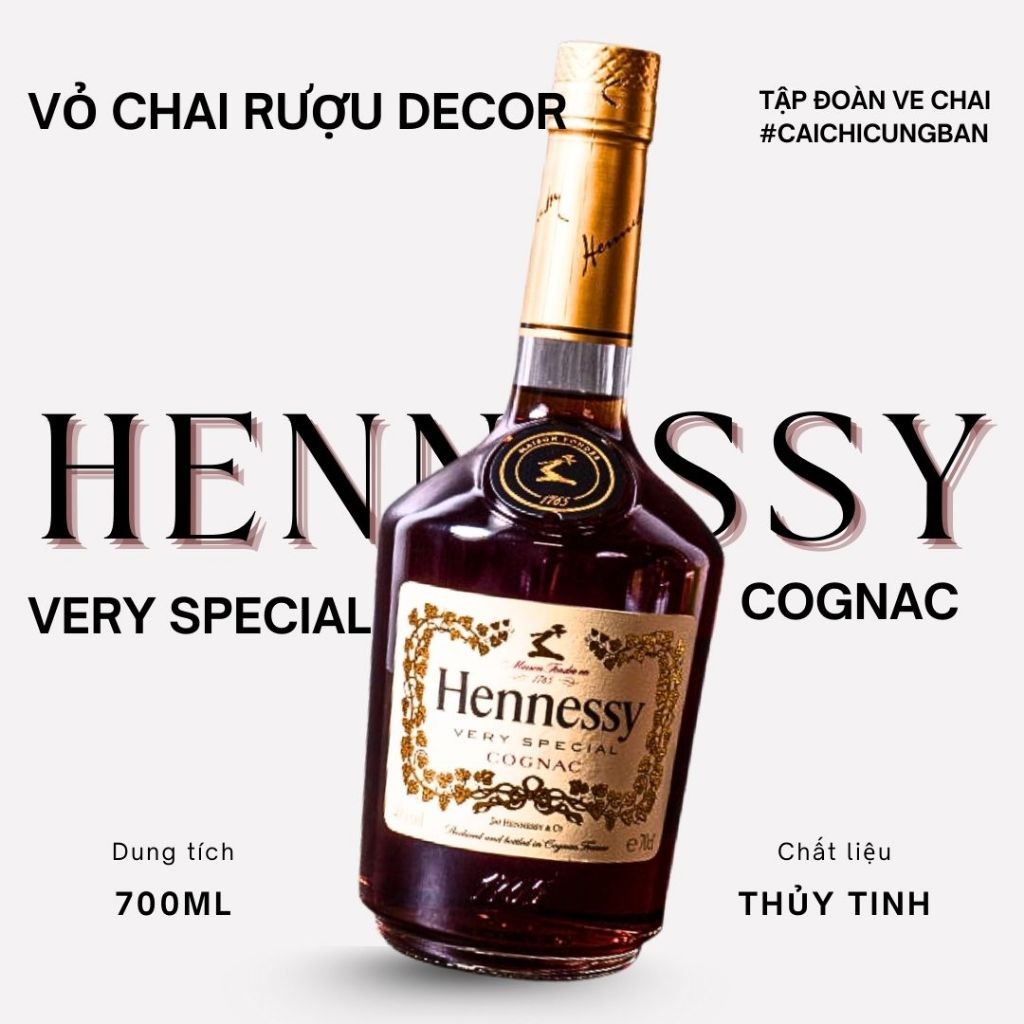 [DECOR] Vỏ chai rượu trang trí Hennessy Very Special Cognac Làm đồ decor , decor bàn làm việc