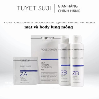  Peel Sea Herbal Christina Rosedemer giúp giảm thâm và mụn mặt và body lưng mông  1gói 2A+ 15ml nước 2B  