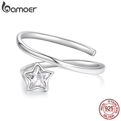 Nhẫn bạc Bamoer 925 Starlight điều chỉnh size được, phụ kiện thời trang cho nữ, món quà ý nghĩa