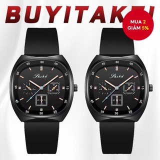 Đồng hồ quartz nữ Hàn Quốc phong cách – Mặt vuông chống nước & Dây silicone tinh tế