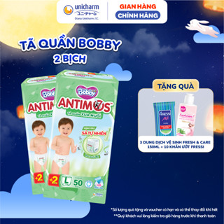 Combo 2 Tã Quần Xua Muỗi Bobby Antimos - Hàng Rào Sả Tự Nhiên -size M 52/L 50+2/XL 48+4/XXL 46+4