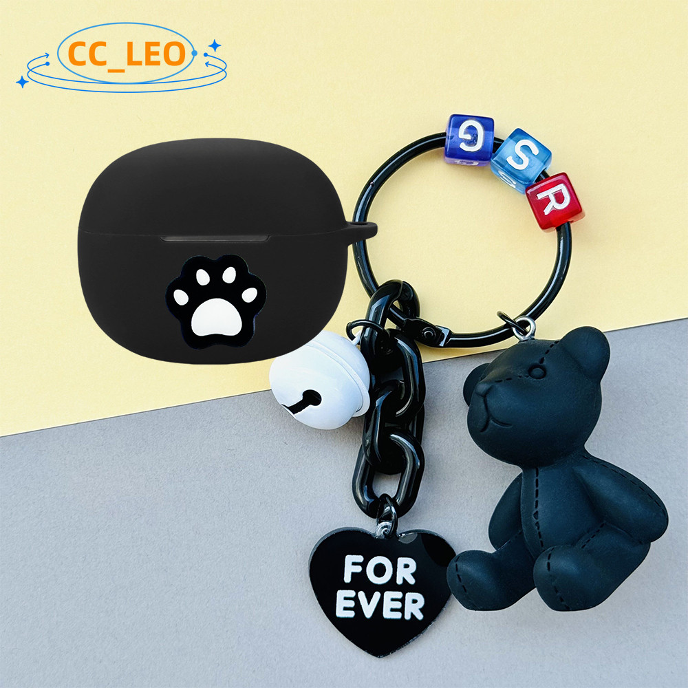 Suitable for QCY MeloBuds N70 Case Cartoon Dinosaur Panda Keychain Cute Bear Pendant Silicone Soft C
