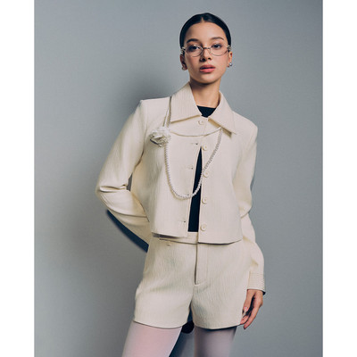GIGI - Áo khoác croptop nữ cổ bẻ tay dài trẻ trung_G1603O232612-91