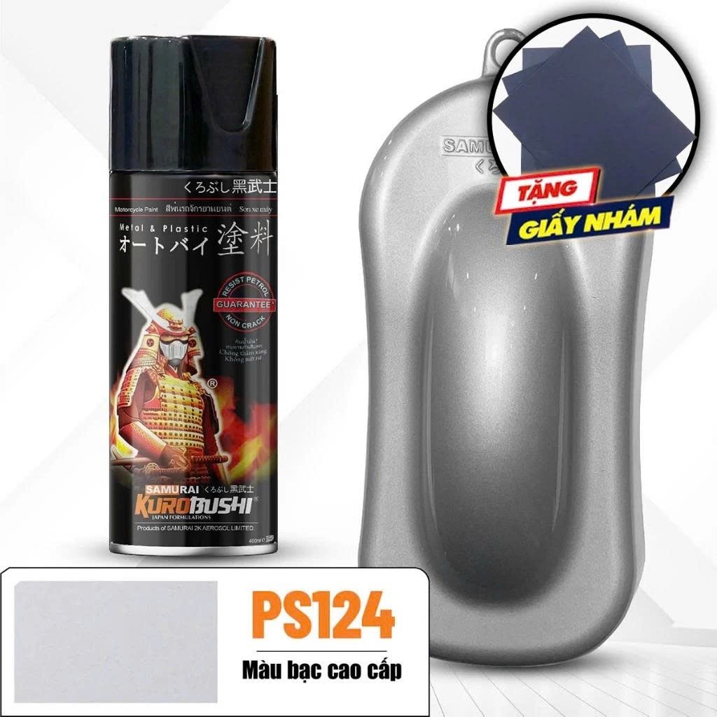 Sơn xịt màu bạc cao cấp PS124 samurai 400ml