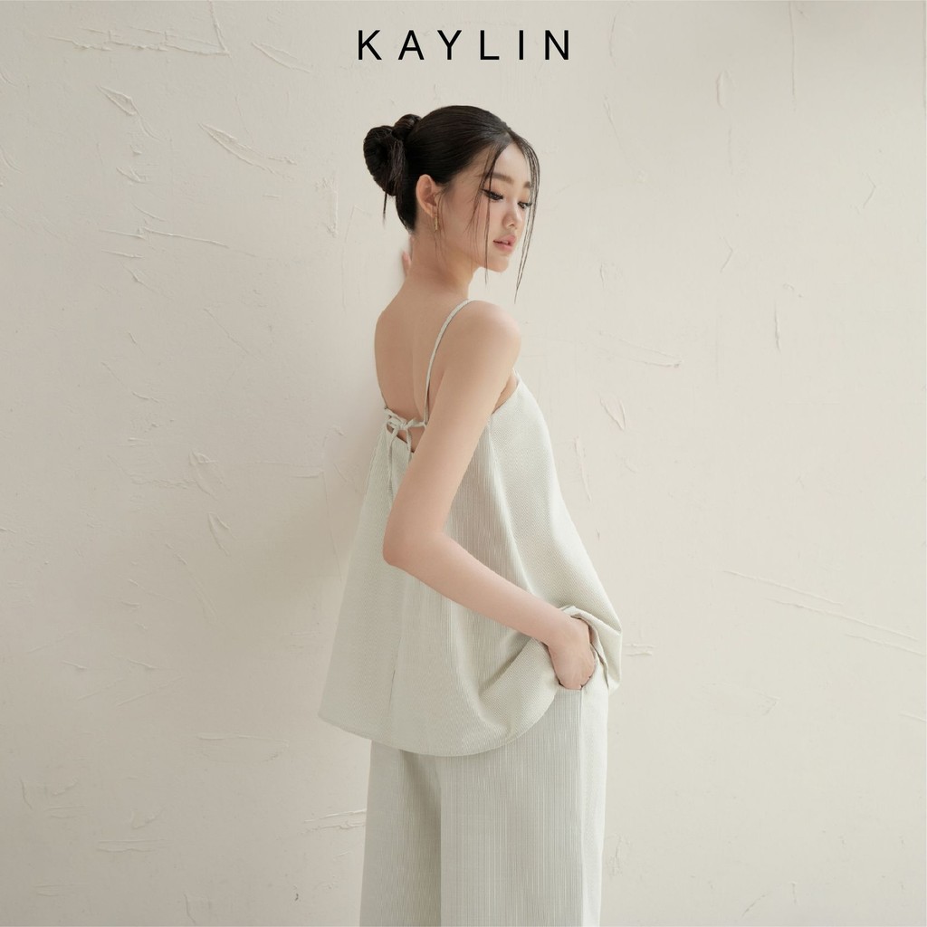 Set KAYLIN áo hai dây dáng suông phối quần ống rộng chất vải linen sọc phong cách Hàn quốc BST Tháng 10.2025 - SET75T10 | BigBuy360 - bigbuy360.vn