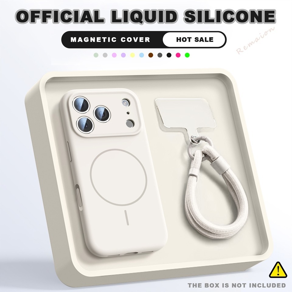 Dây buộc miễn phí Vỏ điện thoại silicon lỏng sang trọng từ tính mờ cho iPhone 17 Pro Max 17 Air Case