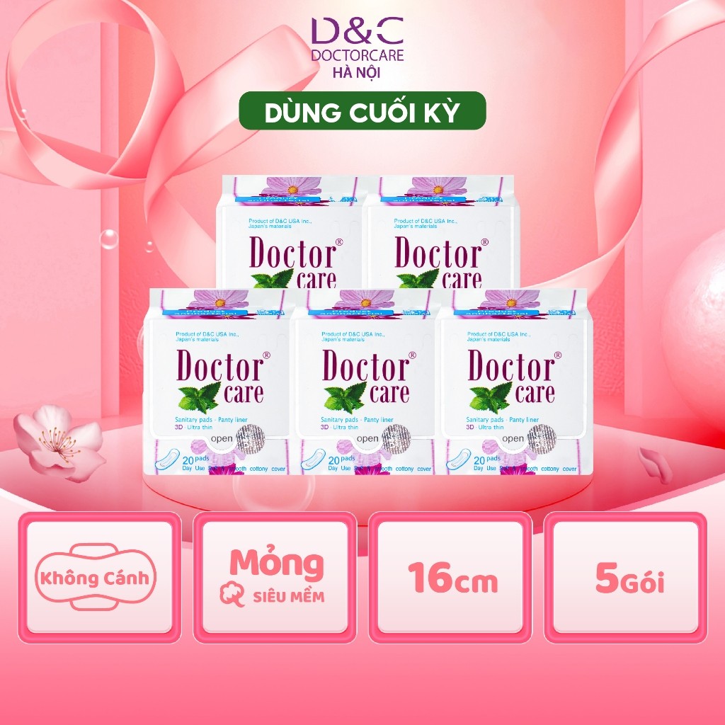 Combo 5 gói băng vệ sinh thảo dược Doctor Care hàng ngày 16cm Doctor Care [LOẠI BÉ DÙNG CUỐI KỲ]