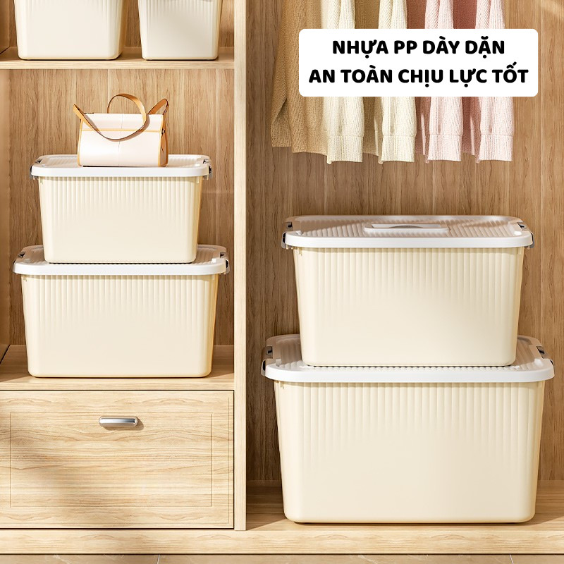 Thùng Nhựa Đựng Đồ ENODA HOME Kích Thước Đa Dạng, Hộp Có Nắp Khóa Cài Chắc Chắn Lưu Trữ Đa Năng Q110 | BigBuy360 - bigbuy360.vn