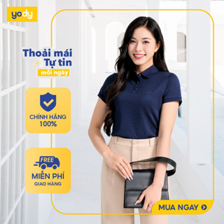   Áo thun polo nữ mắt chim gia đình YODY chất vải cotton thoáng mát thấm hút tốt cao cấp APN7280