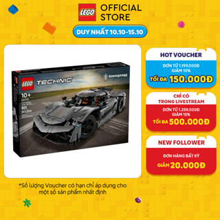 LEGO TECHNIC 42173 Đồ Chơi Lắp Ráp Xe Thể Thao Koenigsegg Jesko Absolut Màu Xám (801 Chi Tiết)