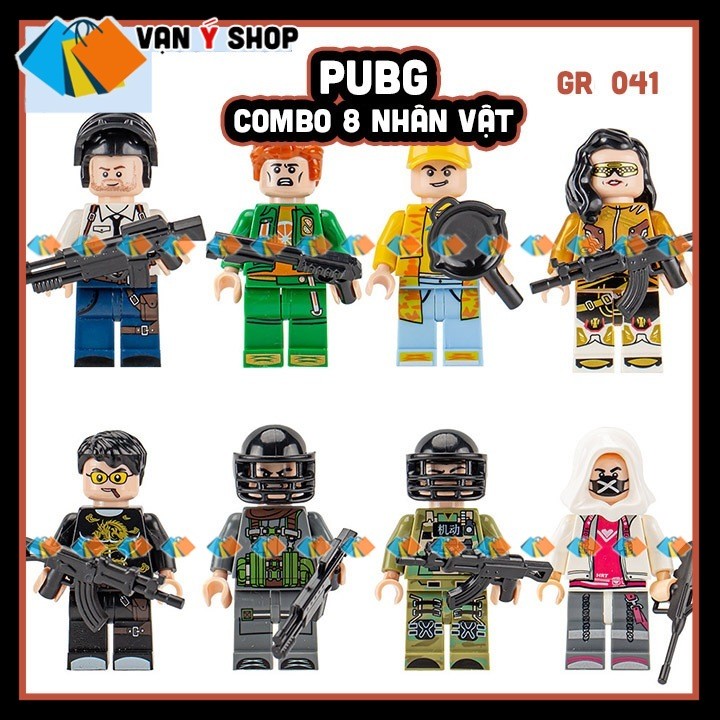 Lính PUBG Combo 8 Nhân vật Mô hình Nhân vật Lính PlayerUnknown's Battlegrounds Mô hình PUBG Moblie G