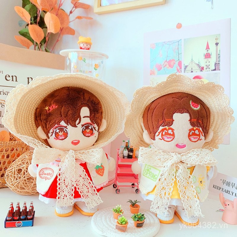 Mũ Rơm Mũ Ren Centimeter Búp Bê Ngôi Sao Xô Mũ Cotton 20cm Quần Áo Bé Búp Bê Mũ Chống Nắng Hàng Sẵn 