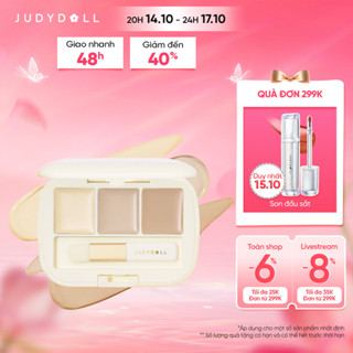 JUDYDOLL Bảng che khuyết điểm 3 màu Moisturizing 3-Color Concealer Palette Mềm mịn Chống nước 0,9g x3