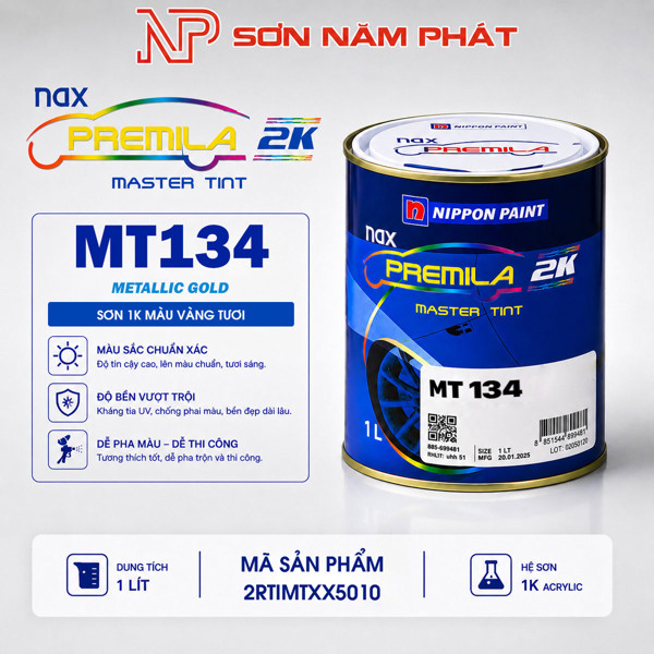 Sơn Nippon 1K MT134 – Màu Vàng Tươi | 1 Lít