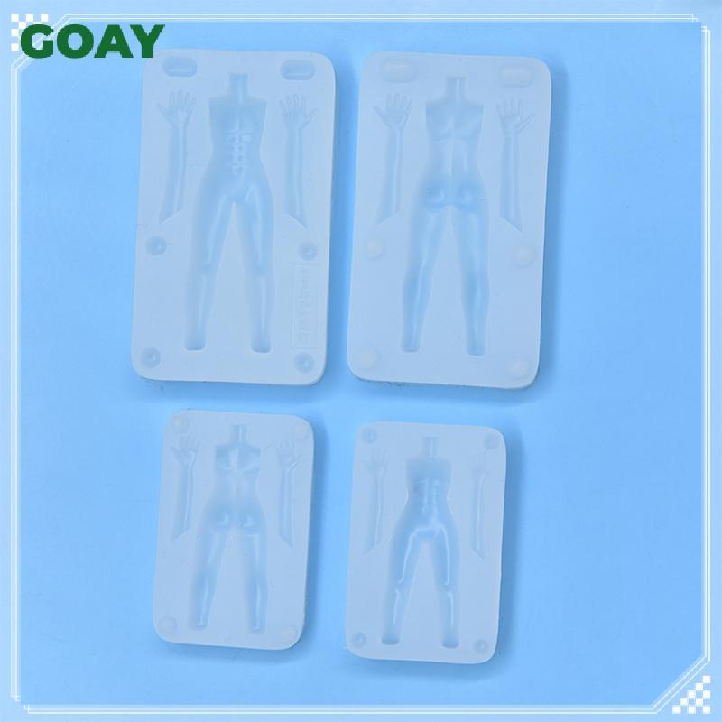 GOAY 1 Bộ Đất Sét Polymer Nam Búp Bê Cơ Thể Torso Khuôn Silicon Fondant / Nhựa Đất Sét DIY Búp Bê Đi