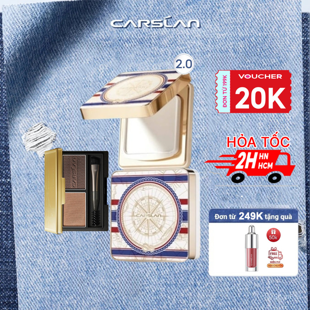 Carslan Combo Phấn Nén Kiềm Dầu Limited Mùa Hè Nâng Tông Sáng Mịn Giữ Nền Lâu Trôi + Phấn Kẻ Mày Chí